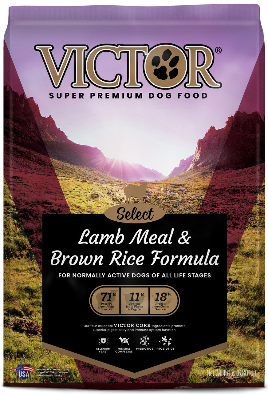 Victor Super Premium Dog Food Select Dry Dog Food Lamb Meal & Brown Rice 15lb
