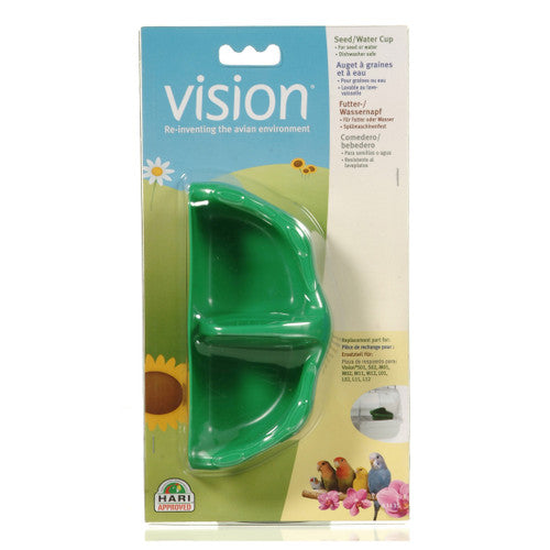 Vision II Green Food/Water Dish - Bird