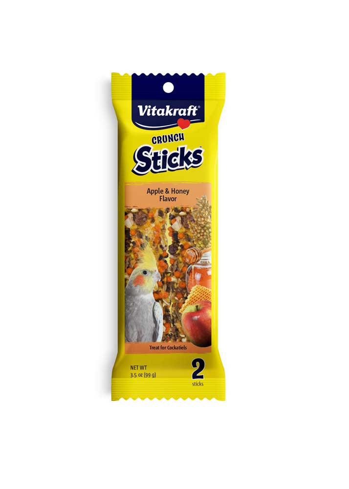 Vitakraft Crunch Sticks Apple & Honey Flavor Cockatiel Treat 3.5 oz 2 Count