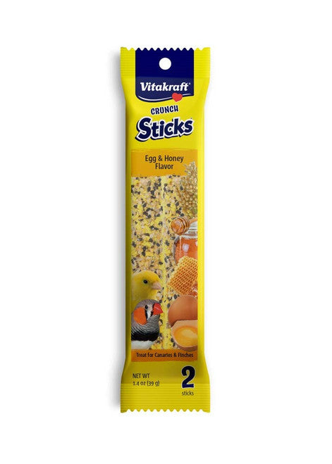 Vitakraft Crunch Sticks Egg & Honey Flavor Canaries and Finches Treat 1.4 oz 2 Count - Bird