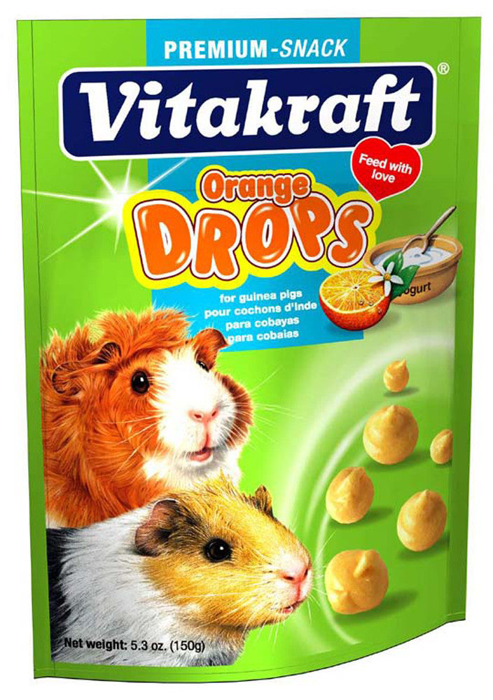 Vitakraft Drops w/Orange Treat for Guinea Pigs 5.3 oz