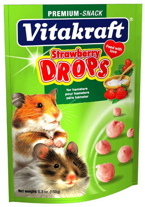 Vitakraft Drops w/Strawberry Treat for Hamsters 5.3 oz - Small - Pet
