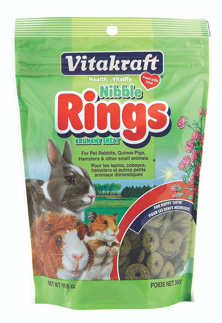 Vitakraft Nibble Rings Crunchy Treat for Small Animals 10.6 oz - Small - Pet
