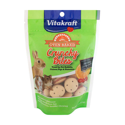 Vitakraft Oven Baked Crunchy Bites Treat for Small Animals Cran - Orange 4 oz - Small - Pet