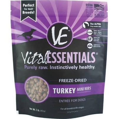 VITAL DOG FREEZE DRIED MIN NIBS TKY 14OZ