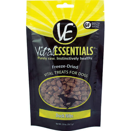 Vital Essentials Freeze Dried Vital Treats Grain Free Duck Nibs Dog Treats-2-oz-{L+x} 033211005106