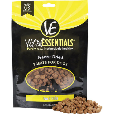 Vital Essentials Dog Freeze-dried Treat Nibs Duck 5.5oz 033211005281