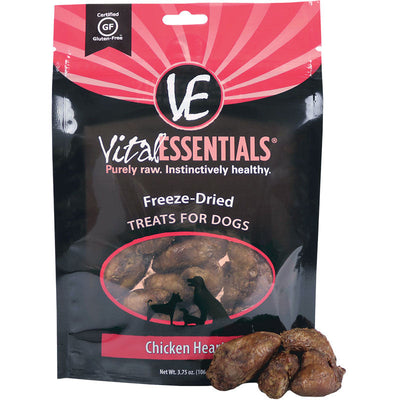 Vital Essentials Dog Freeze-dried Treat Chicken Hearts 3.75oz 033211005274