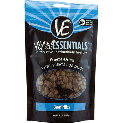 Vital Essentials Freeze Dried Beef Nibs Vital Treats For Dogs-2.5-oz-{L+x} 033211005113