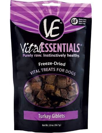 Vital Essentials Freeze Dried Turkey Giblets Vital Treats For Dogs-2-oz-{L+x} 033211005120