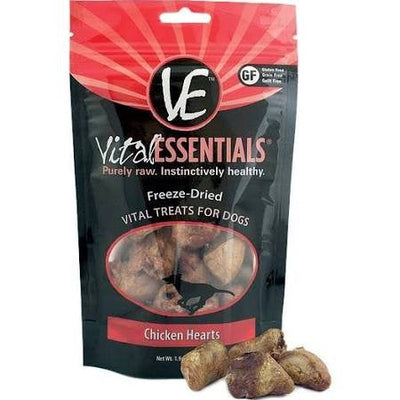 Vital Essentials Freeze Dried Grain Free Chicken Hearts Limited Ingredient Cat Treats-0.8-oz-{L+x} 840199637577