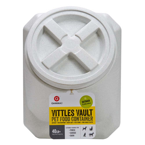 Vittles Vault Outback Stackable Pet Food Container White 40 lb - Dog