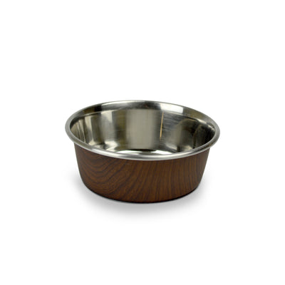 OurPets Durapet Wood Grain Bowl Dark Brown 2.25 Cups 780824136504