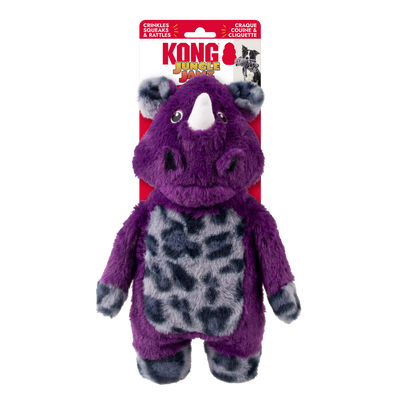 KONG Jungle Jamz Rhino Dog Toy Purple Medium/Large 035585507156