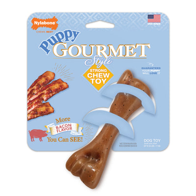 Nylabone Gourmet Style Strong Femur Puppy Chew Toy Bacon Small/Regular - Up To 25 Ibs. (1 ct) 018214853084