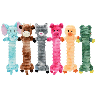 Multipet Crimpy Pals Dog Toy Assorted Color 20 in 784369224252