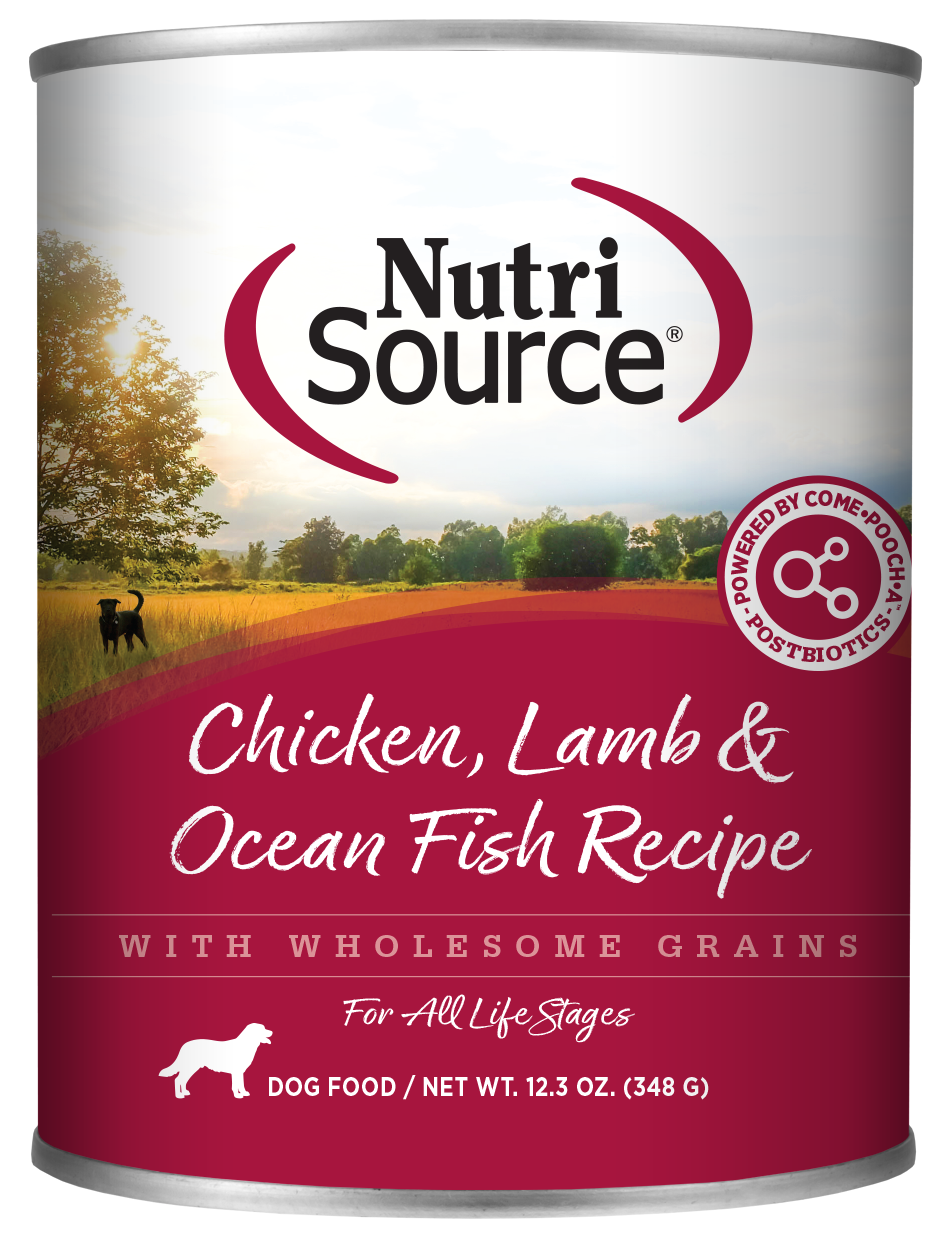 NutriSource Canned Dog Food Chicken, Lamb & Ocean Fish 12ea/12.3 oz 073893021070