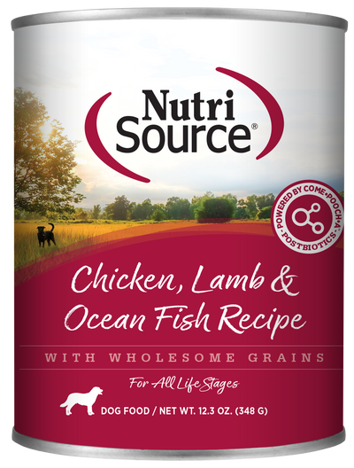 NutriSource Canned Dog Food Chicken, Lamb & Ocean Fish 12ea/12.3 oz 073893021070