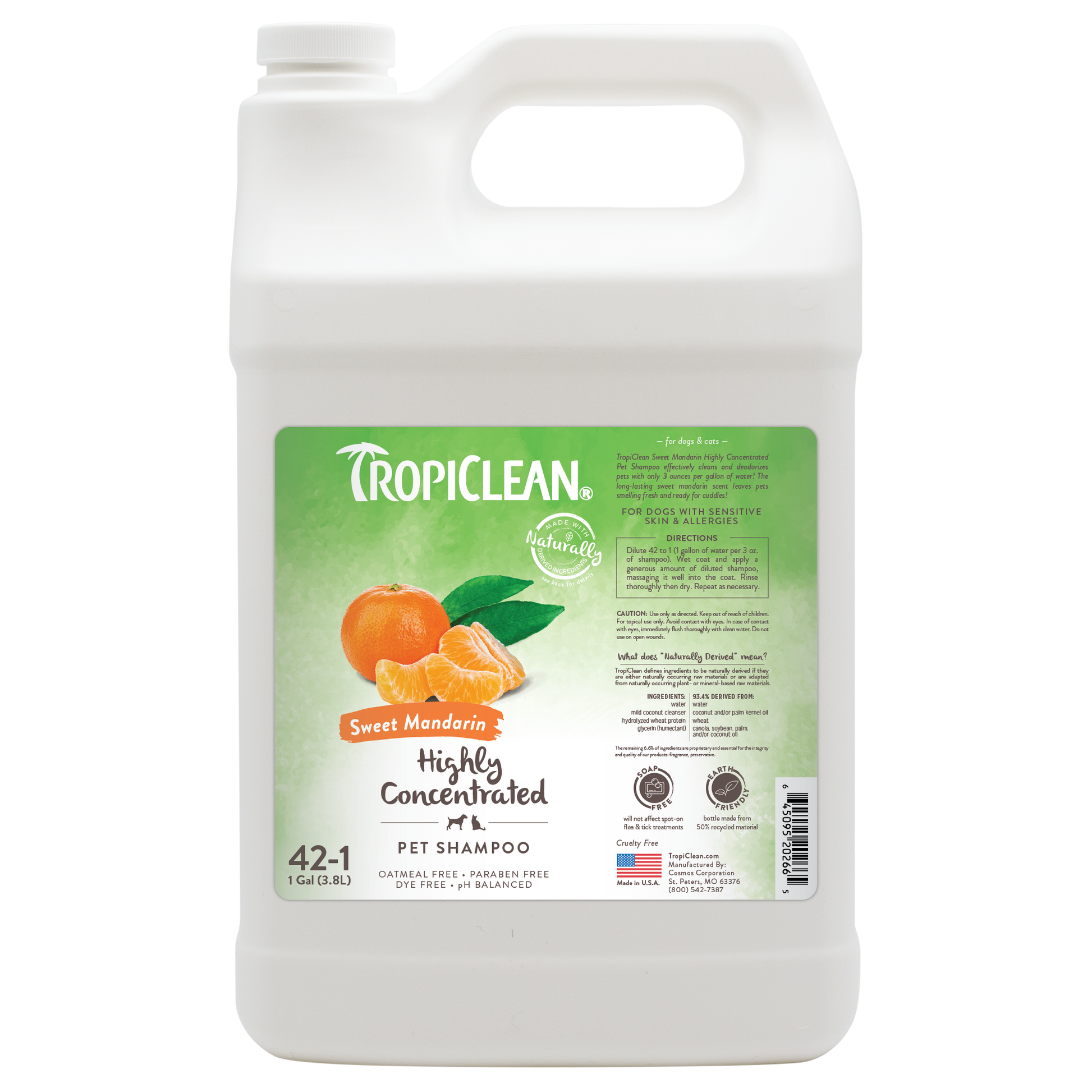 TropiClean Highly Concentrated Pet Shampoo 1 gal 645095202665