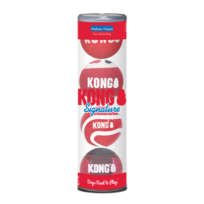 KONG Signature Ball Dog Toy Assorted Color Medium, 4 pk 035585523057