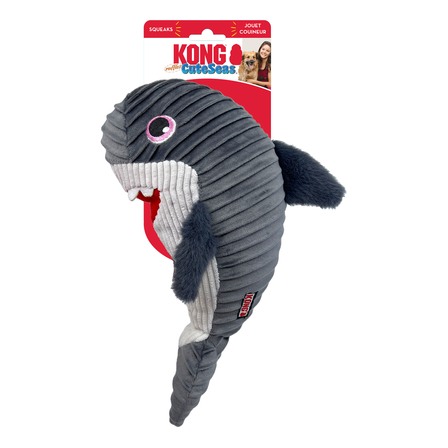 KONG Cuteseas Rufflez Dog Toy Shark Medium/Large 035585498973