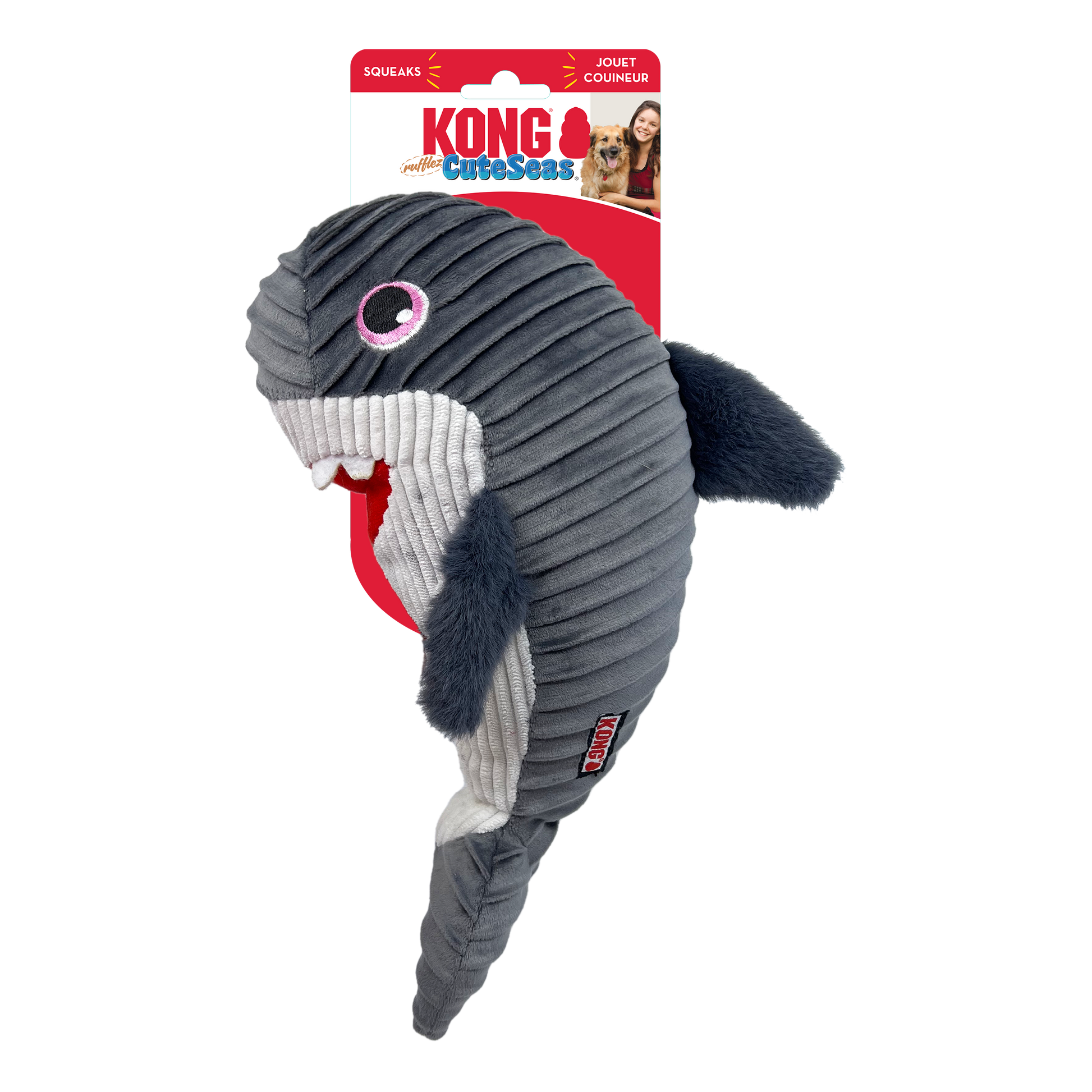 KONG Cuteseas Rufflez Dog Toy Shark Medium/Large 035585498973