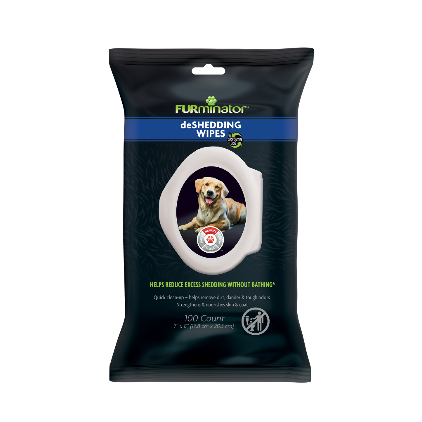 FURminator deShedding Wipes for Dogs 100 ct 811794933623