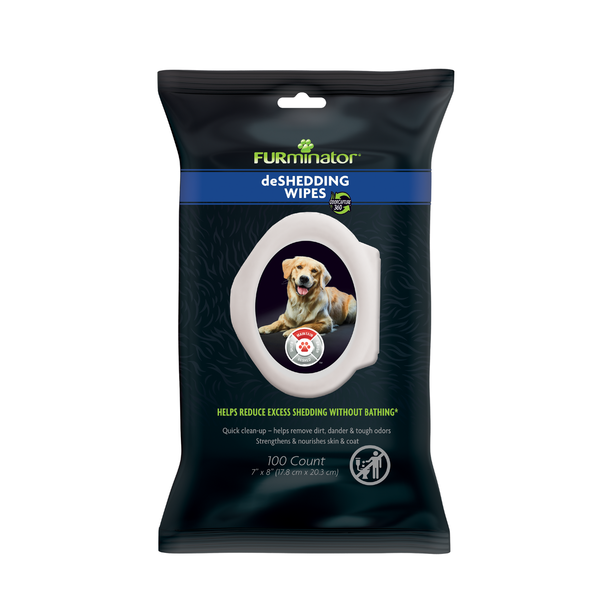FURminator deShedding Wipes for Dogs 100 ct 811794933623