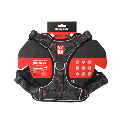Boss Dog Tactical Dog Harness Black Camo Medium 860012005437