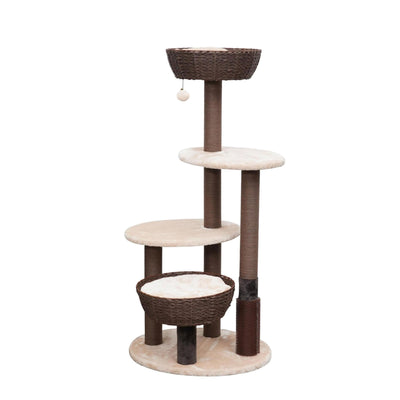 PetPals Pharoah 5-Level Cat Tree Brown & Cream 48 in 818483016971