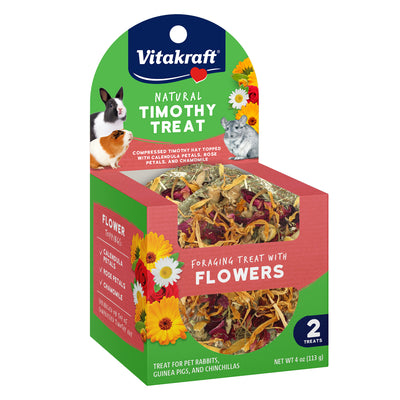 Vitakraft Natural Timothy Small Animal Treat w/ Flowers 4 oz, 2 pk 051233411804