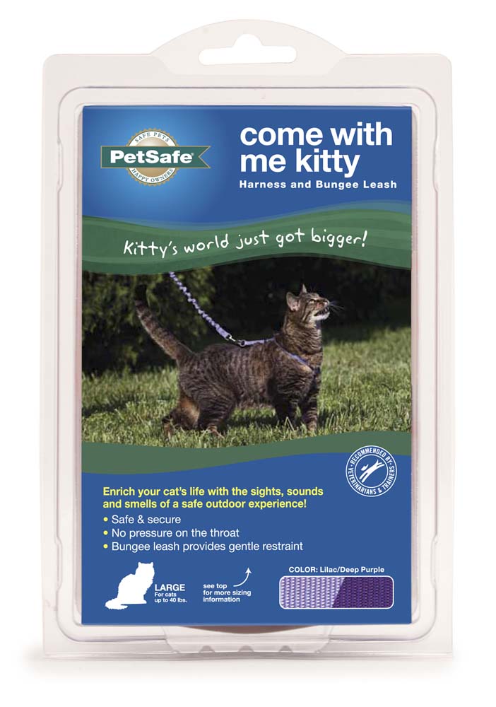 PetSafe Premier Come With Me Kitty Harness & Bungee Leash Combo Lilac/Deep Purple Large 759023076188