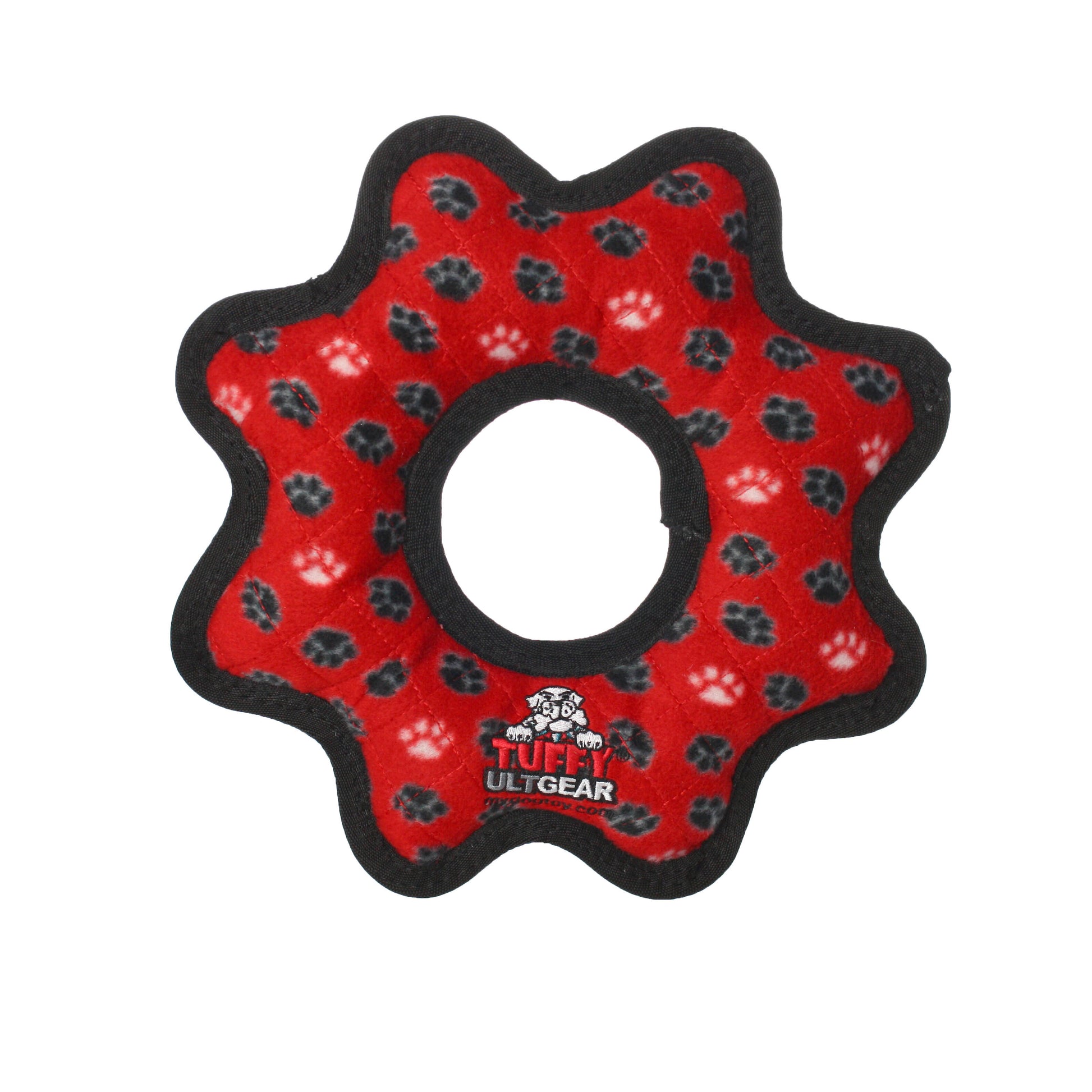 Tuffy Ultimate Gear Ring Durable Dog Toy Red Paw 12 in 180181905407