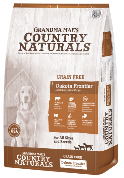 Grandma Mae's Country Naturals Grain Free L.I.D. Dry Dog Food Dakota Frontier Buffalo 12 lb 850042318669