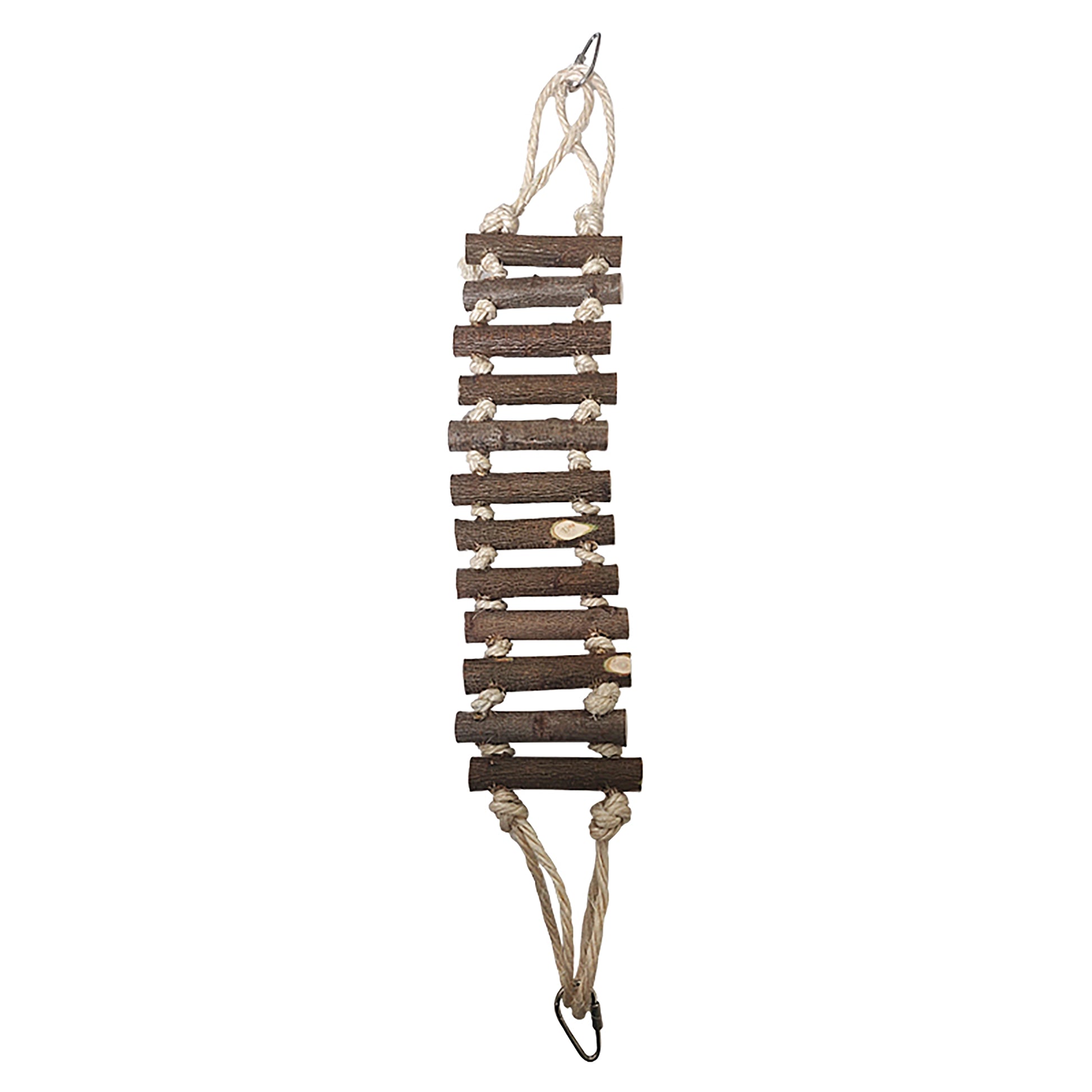 A & E Cages Natural Wood Rope Ladder Small 644472117660