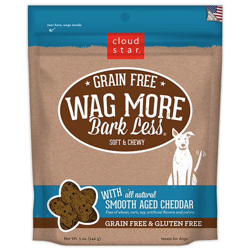 Wag More Bark Less Grain Free Soft & Chewy Treats with Smooth Aged Cheddar 5Z {L + 1x} 938136 - Dog