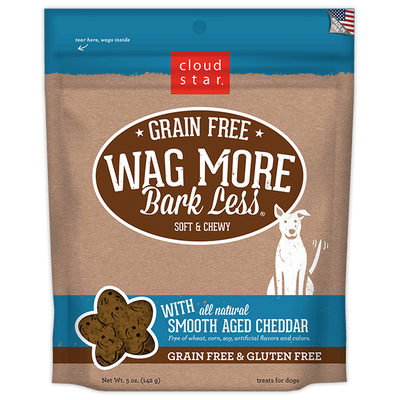 Wag More Bark Less Grain Free Soft & Chewy Treats with Smooth Aged Cheddar 5Z {L+1x} 938136 693804762009