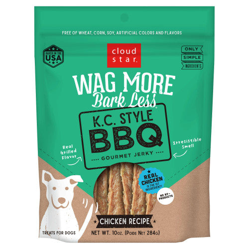 Wag More Bark Less Kansas City Style BBQ Chicken Grilled Jerky 10 oz - Dog
