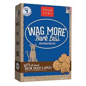 Wag More Bark Less Original Oven Baked Treats with Bacon Cheese and Apples 16Z {L + 1x} 938079{R} - Dog