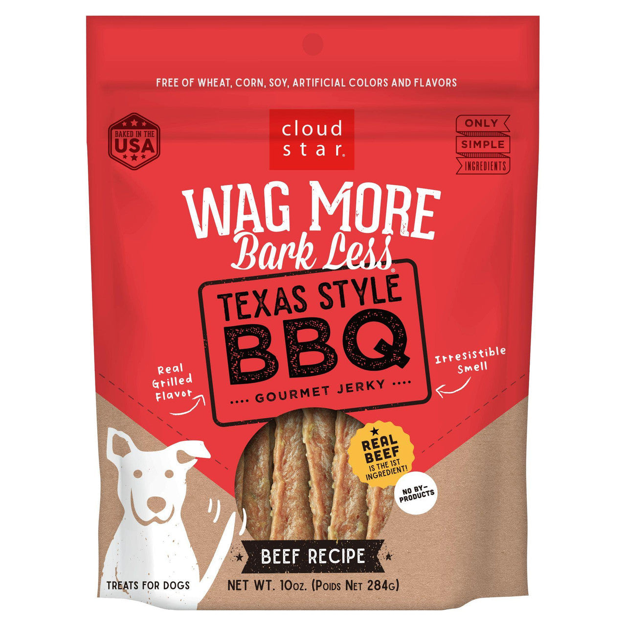 Wag More Bark Less Texas Style BBQ Beef Grilled Jerky 10 oz 693804191243