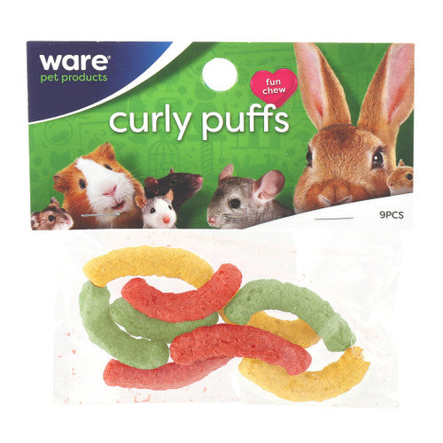 Ware Critter Multi Color Curl Puffs Treat - Small - Pet