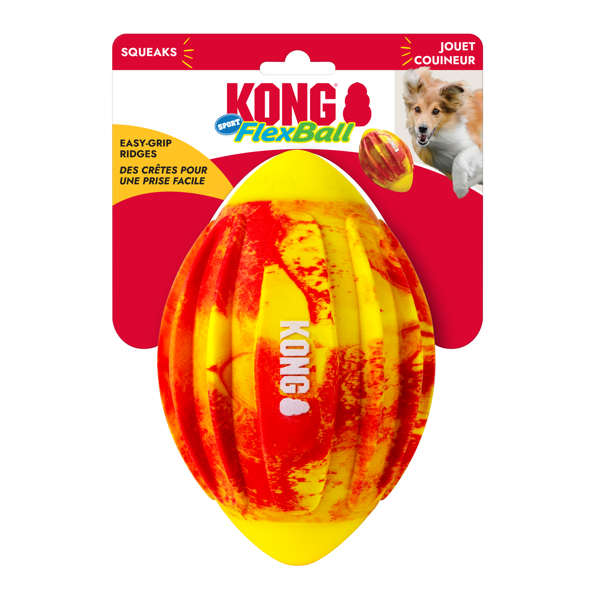 KONG Flexball Sport Football Dog Toy Medium 035585533049