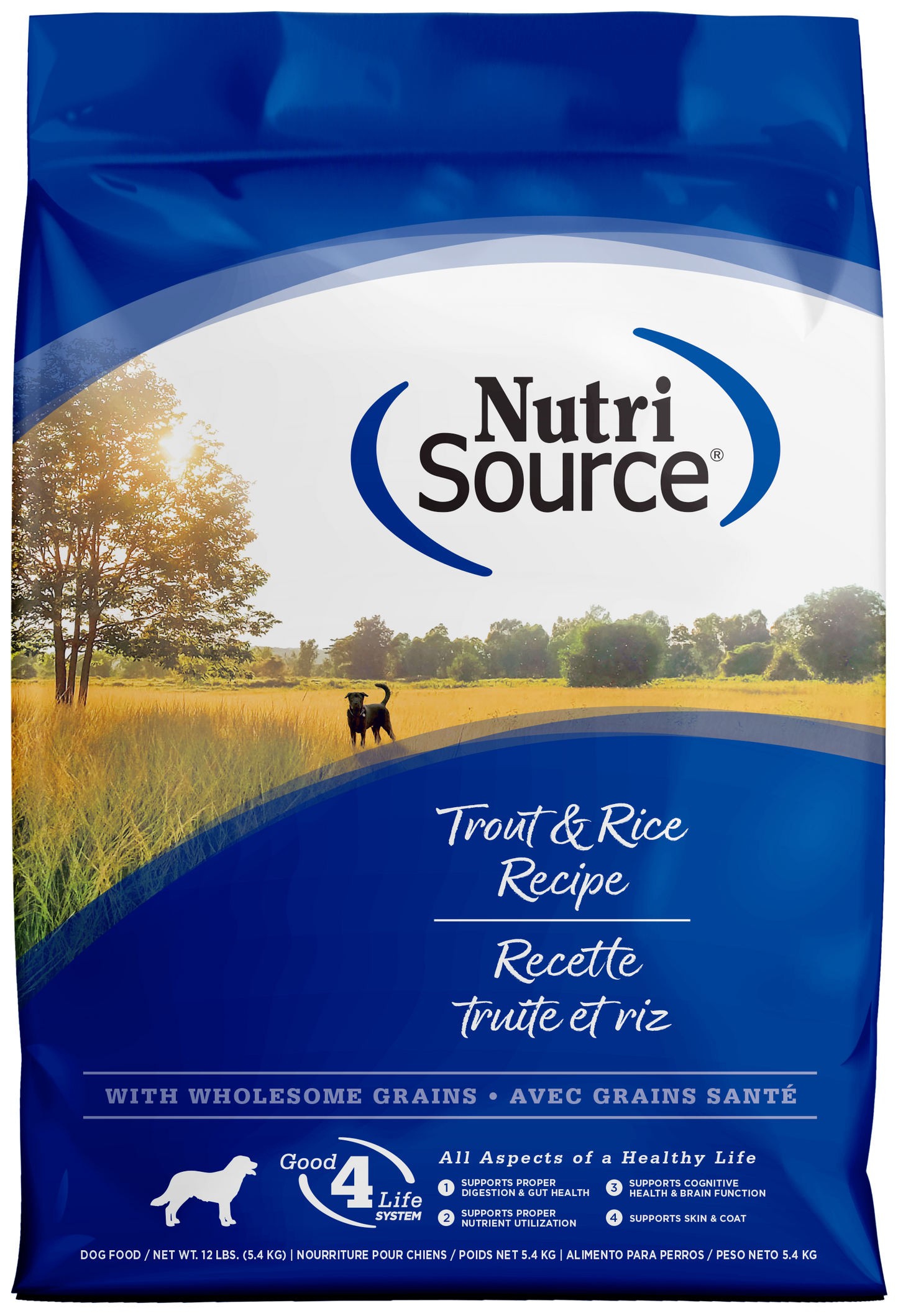 NutriSource Dry Dog Food Trout & Rice 12 lb 073893269076