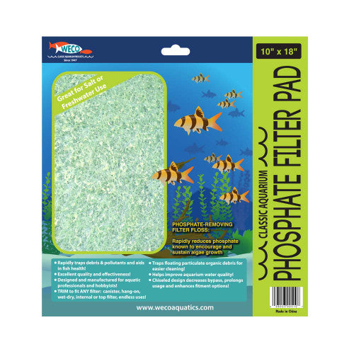 Weco Classic Aquarium Phosphate Filter Pad Green 10 in x 18