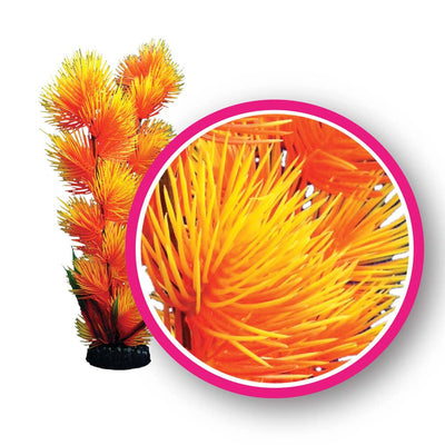 Weco Dream Series Pom Pom Aquarium Plant Orange 12 in