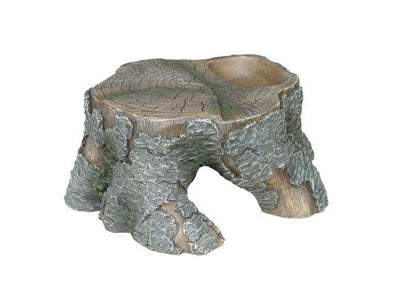 Weco Wecorama Sleepy Hollows Pine Stump Den Terrarium Ornament Gray/Brown MD - Reptile