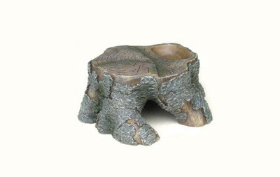 Weco Wecorama Sleepy Hollows Pine Stump Den Terrarium Ornament Gray/Brown SM - Reptile