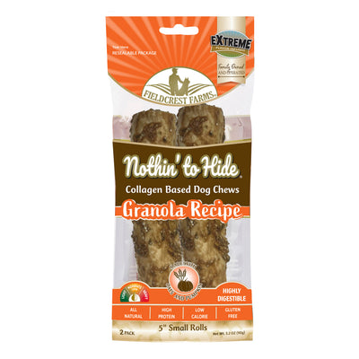 Fieldcrest Farms Nothin' To Hide Roll Dog Treat Granola Small, 5 in 810002633768