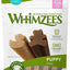 WHIMZEES puppy treats are designed to help clean teeth and reduce plaque and tartar through your pup's chewing action. A natural, healthy introduction to daily dental care, our puppy treats are softer than our adult WHIMZEES Stix and come in 2 fun shapes your pup is sure to love!