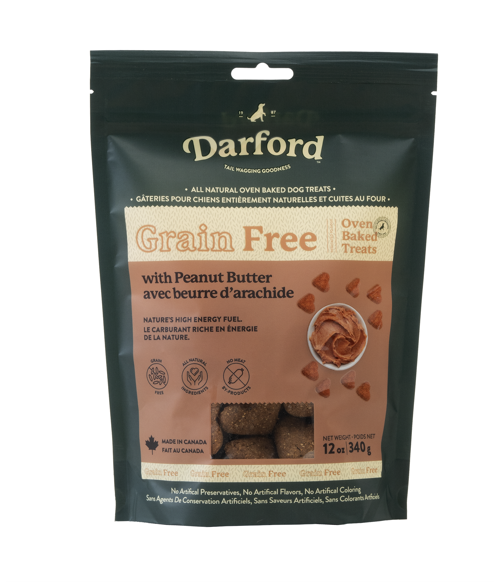 Darford Grain Free Dog Biscuits Peanut Butter Recipe 12 oz 064863012945